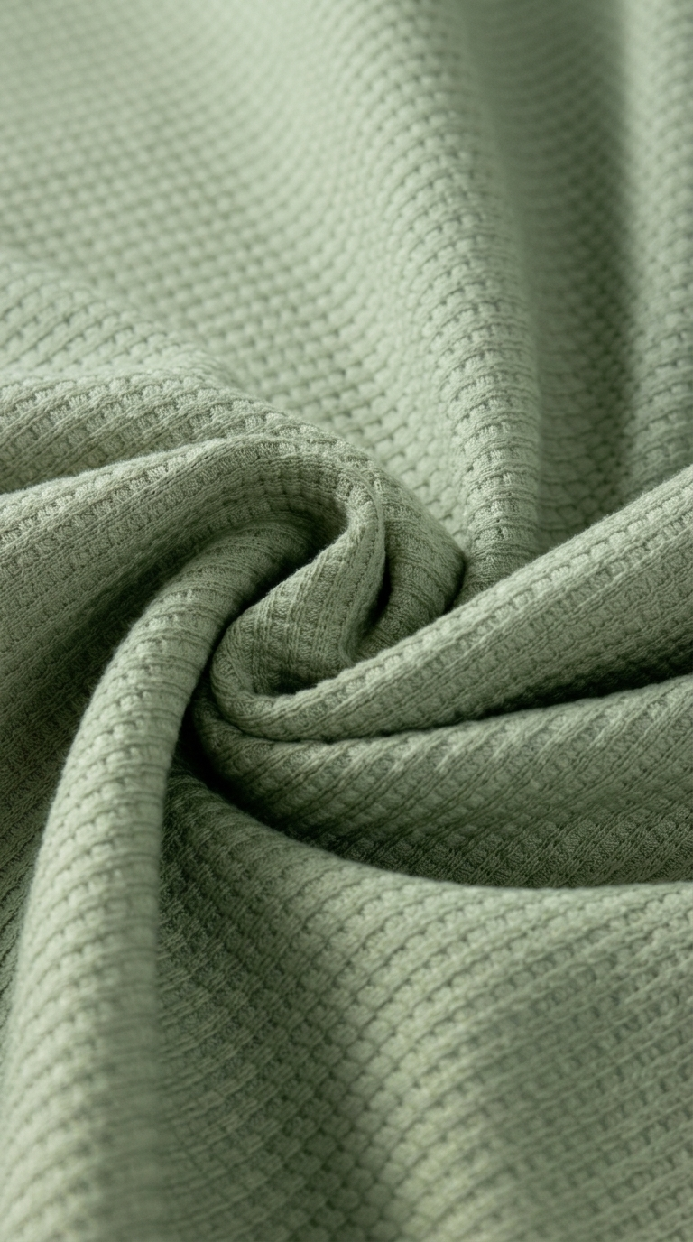 Men's Waffle T-Shirt, Premium Summer Fabric - Light Green | Talla